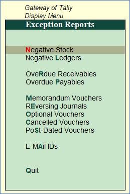 TallyERP9 Reports on Management Information System (MIS)